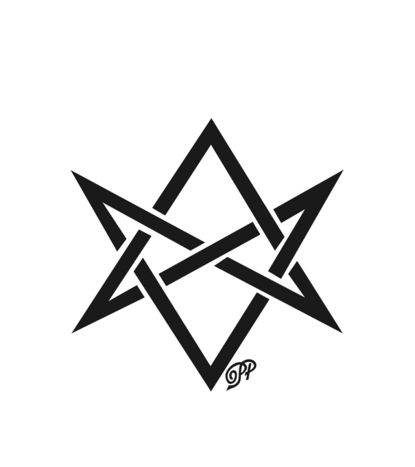 Asmodeus Démonszarv fekete minta fehér pólón
