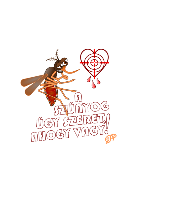 Szúnyog Szeretet minta sötétkék pólón