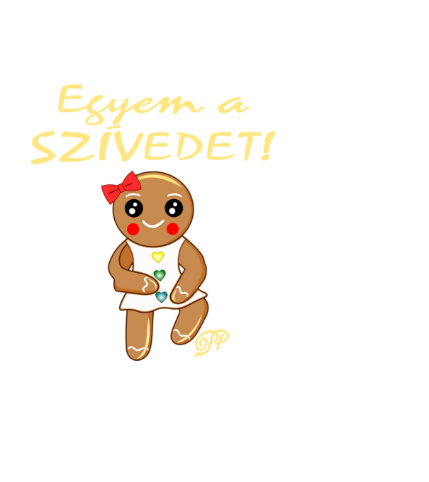 Egyem a Szívedet Mézi minta fekete pólón