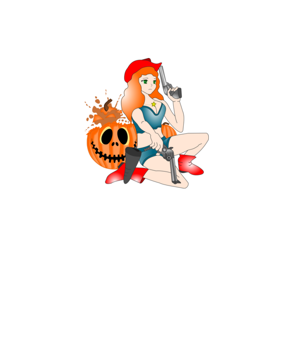 Vad Halloween Csajszi minta fekete pólón