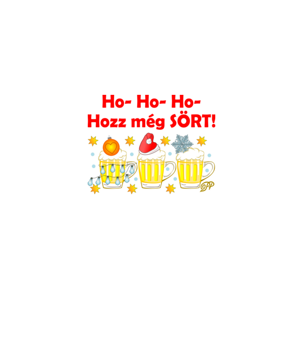 Hozz Még Sört -Korsókkal minta fekete pólón