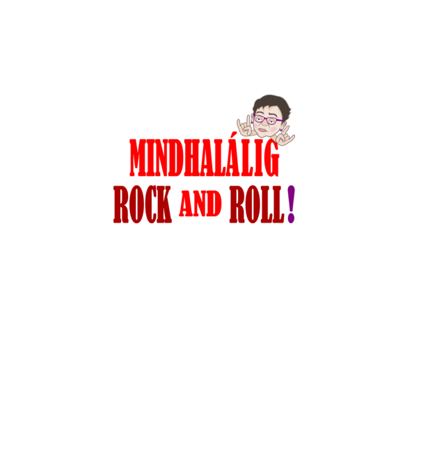 Operatív Rock and Roll minta fekete pólón