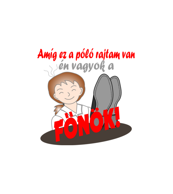 Főnöknői minta minta fehér pólón