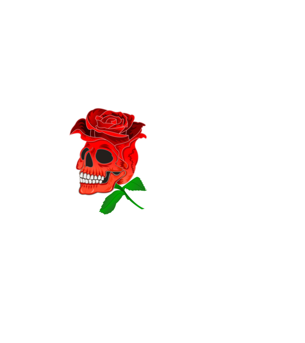 Heavy Metal Koponyarózsa minta fehér pólón