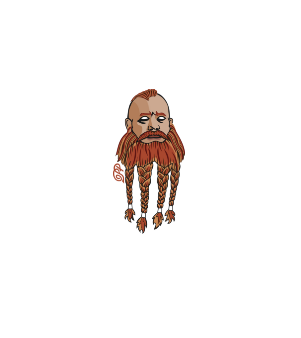 Villásszakállú Viking minta fehér pólón