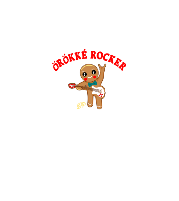 Örökké Rocker Mézi minta fekete pólón