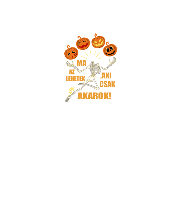 Halloweeni Csontváz minta fekete pólón