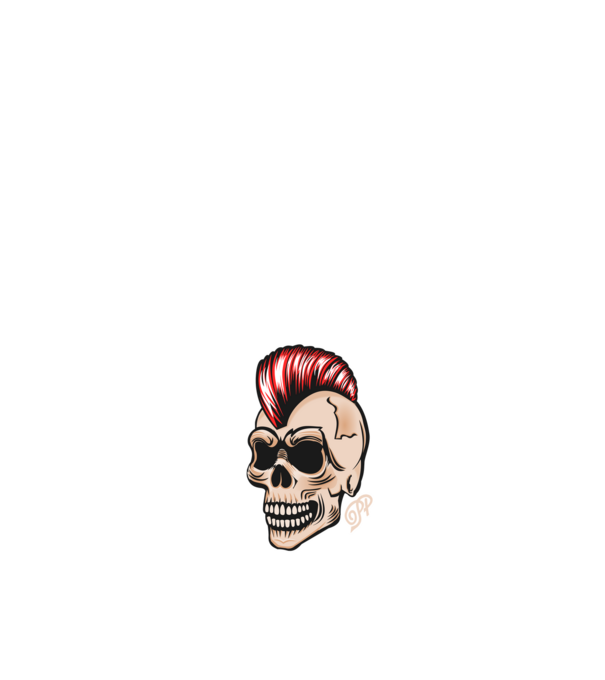 Punk Skull minta fekete pólón