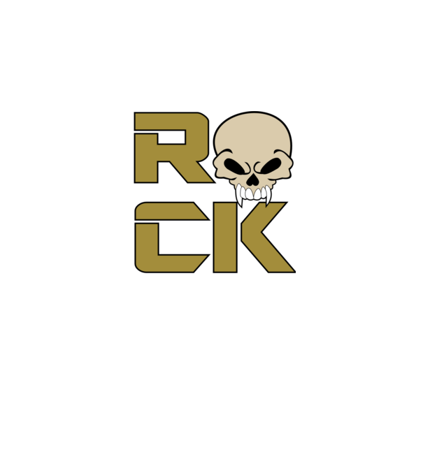 Rock koponyával minta fekete pólón