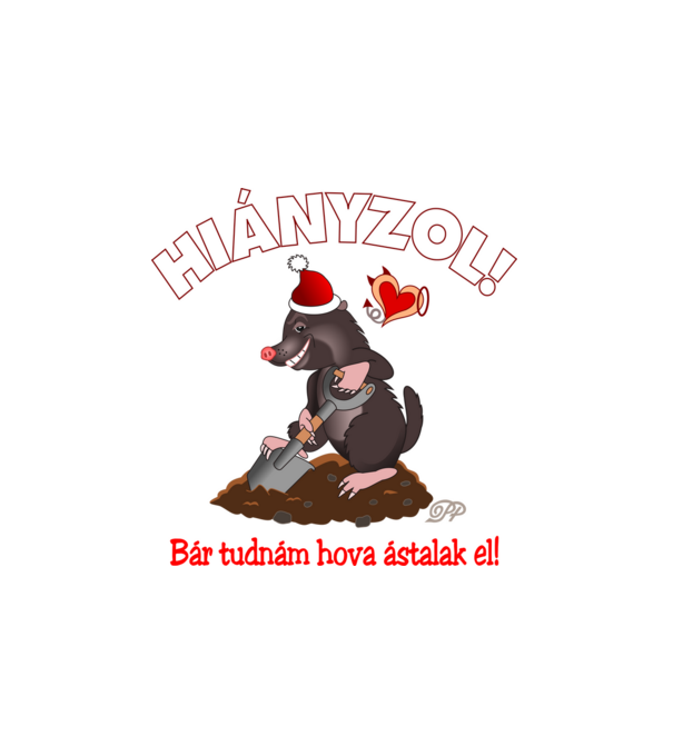 Hiányzol Vakond minta fehér pólón