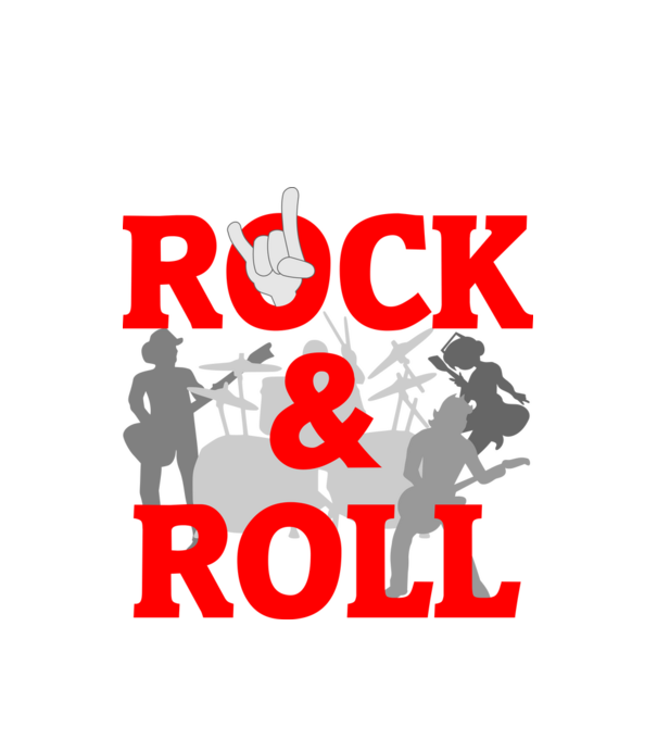 Rock & Roll Zenekarral A minta fehér pólón