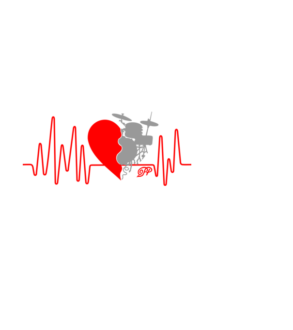 Dob Szívverés EKG minta fekete pólón