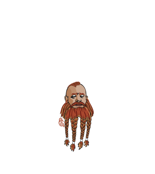 Villásszakállú Viking minta fehér pólón