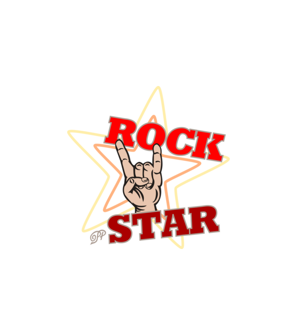 Rock Sztár minta fehér pólón