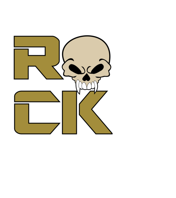 Rock koponyával minta fehér pólón
