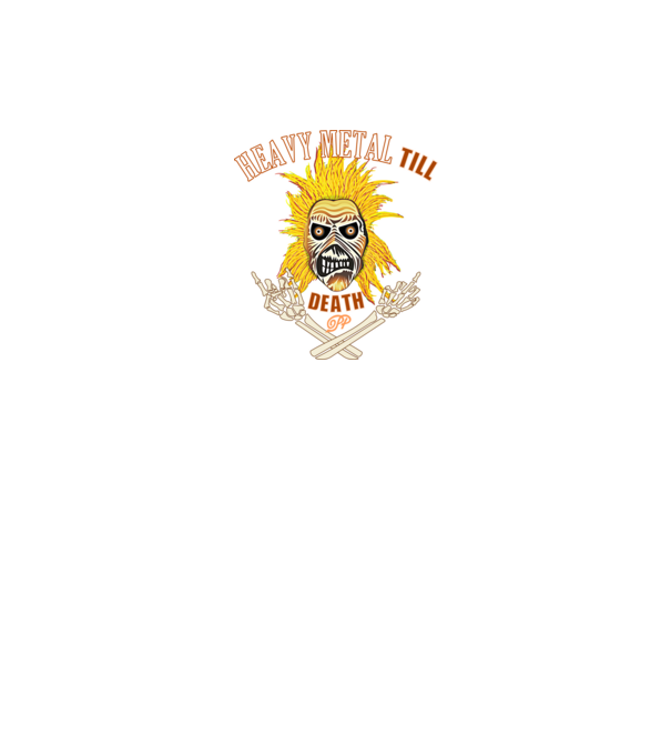 Heavy Metal Mindhalálig minta fekete pólón