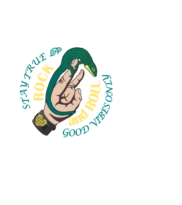 Rockvillán Gyík minta fekete pólón