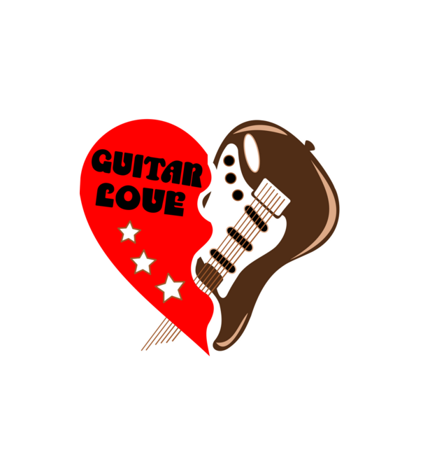 Guitar Love minta fehér pólón