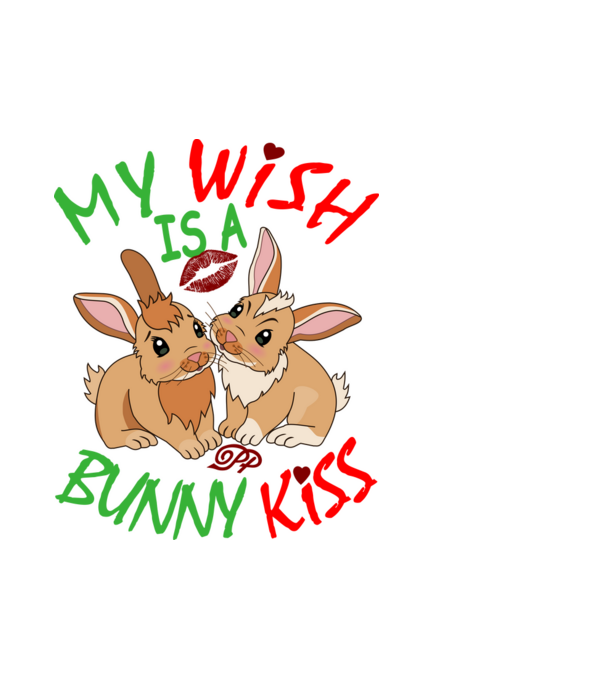 Nyuszi Puszi minta fehér pólón