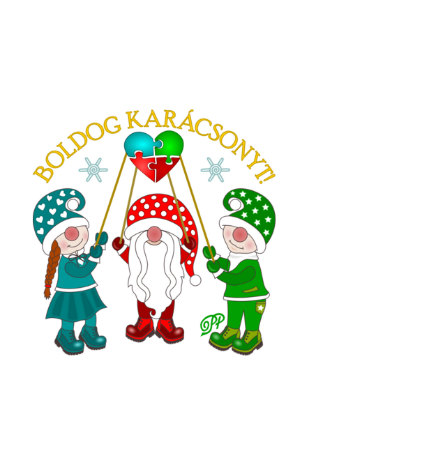 Pálcás Karácsonyi Manók minta világoskék pólón