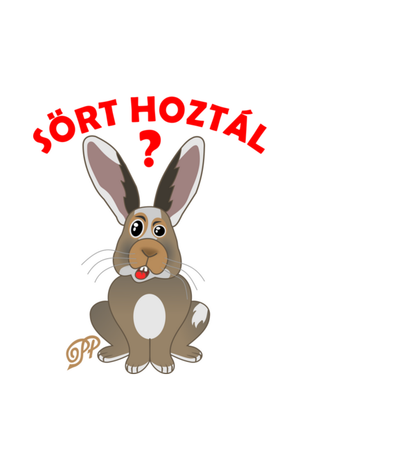 Durcás Nyuszi Söre minta fehér pólón
