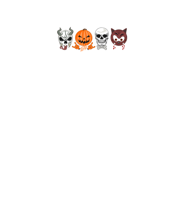 Halloween Fejek minta fekete pólón
