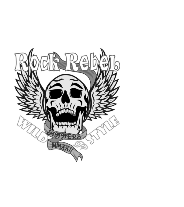 Rock Lázadó minta fekete pólón