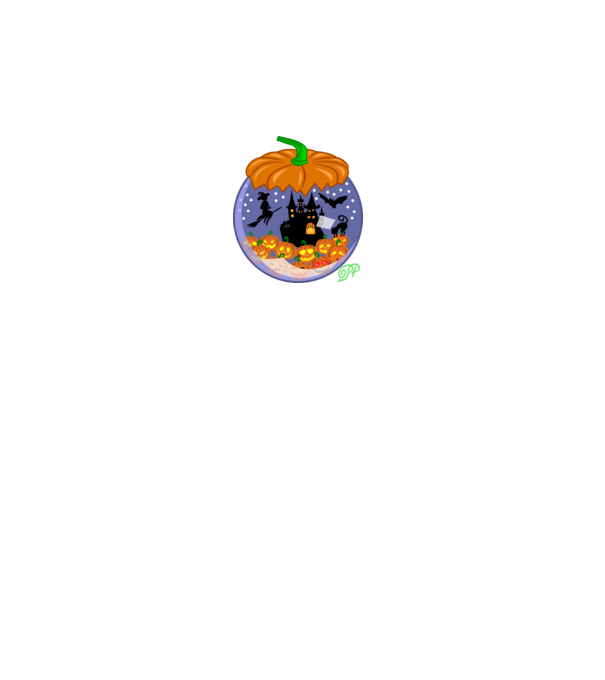Kék Halloween Gömb minta fekete pólón