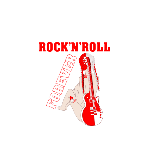 Rock N Roll csajszi minta fehér pólón
