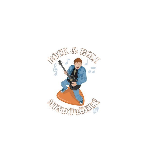 Rock & Roll Mindörökké minta fekete pólón