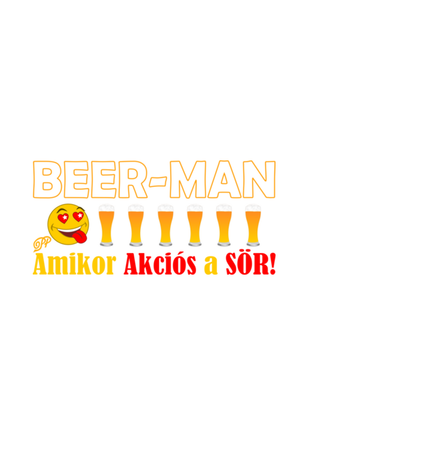 Beer Man Akció minta világoskék pólón