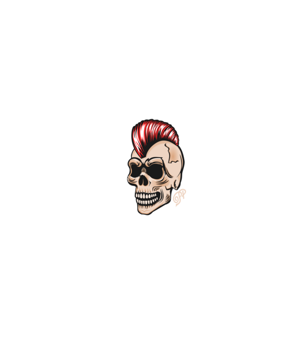 Punk Skull minta fekete pólón