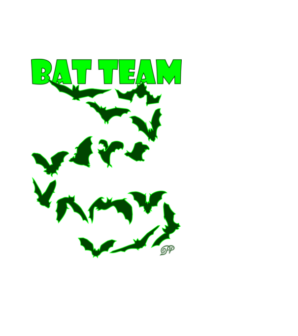 Bat Team minta fekete pólón