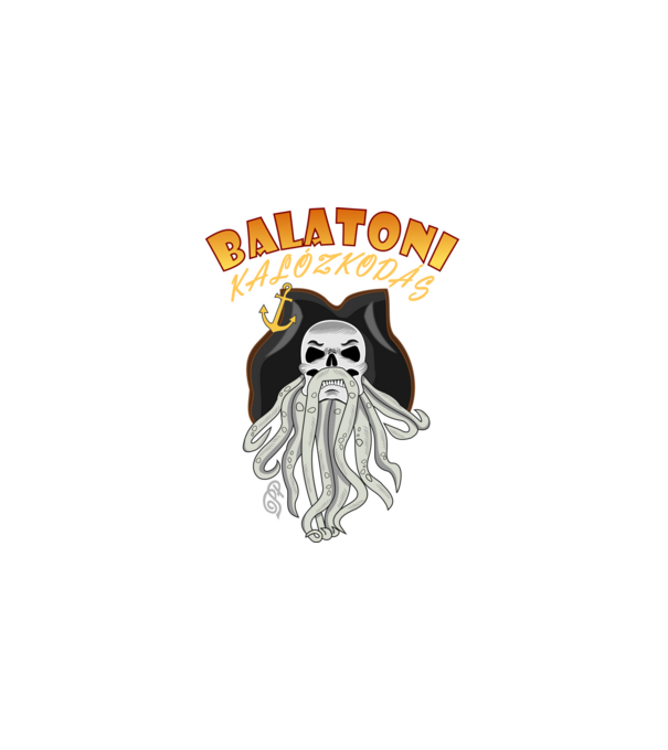 Balatoni Kalózkodás minta fekete pólón