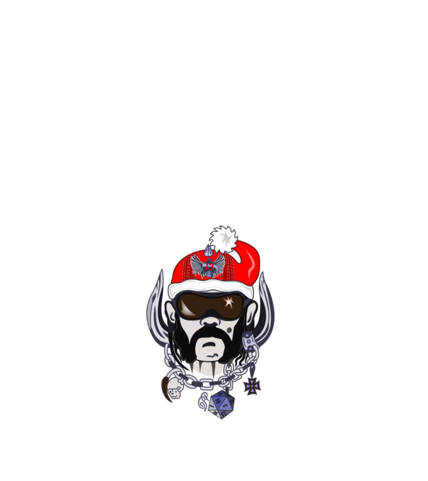 Lemmy Santa Head minta fehér pólón