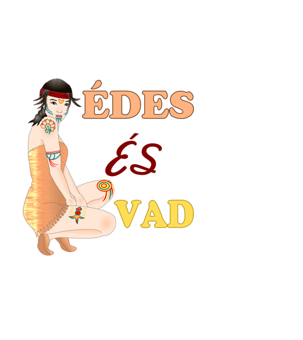 Édes és Vad minta fehér pólón