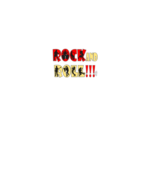 Rock and Roll Sziluett színes minta királykék pólón