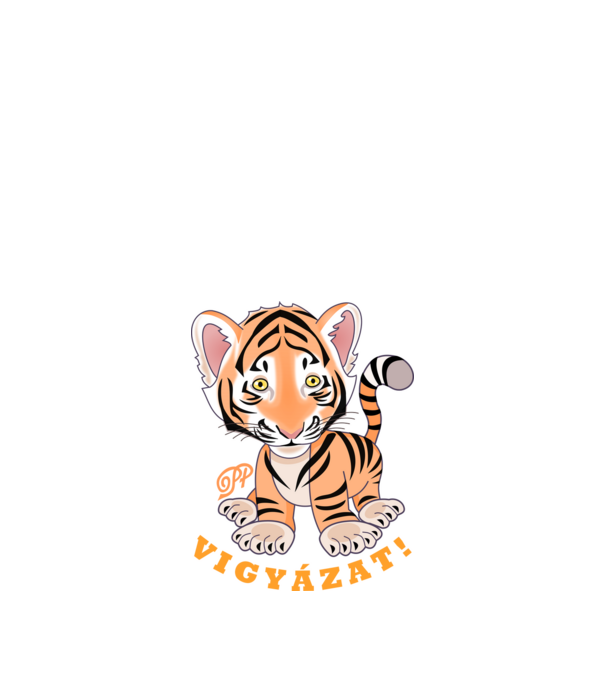 Vigyázat Tigris minta királykék pólón