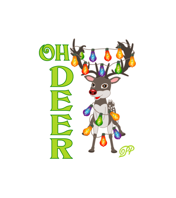 Oh Deer minta fehér pólón