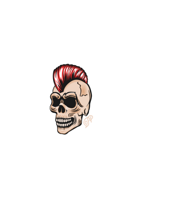 Punk Skull minta fekete pólón
