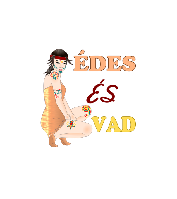 Édes és Vad minta fehér pólón
