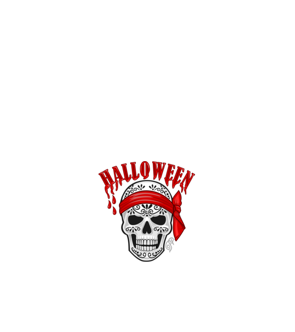 Halloween Koponya Kendős minta fehér pólón