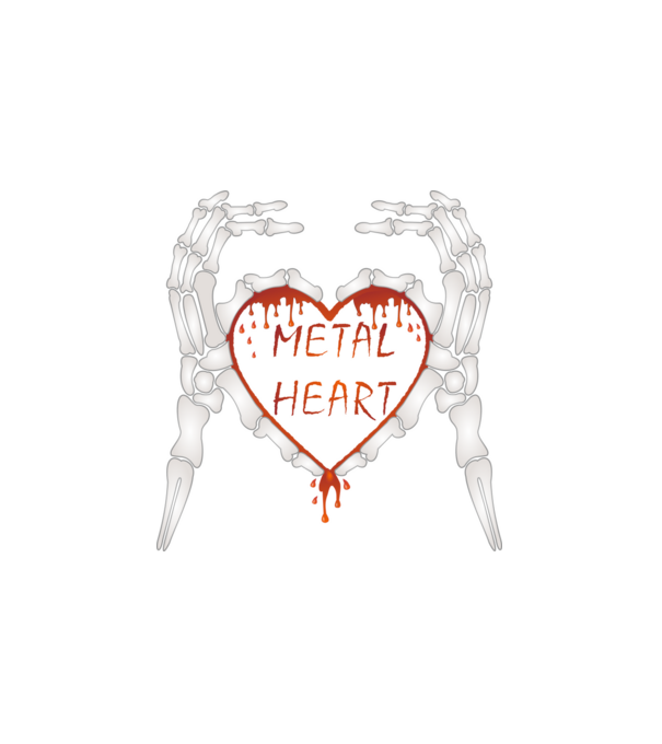 Metal Heart minta fehér pólón