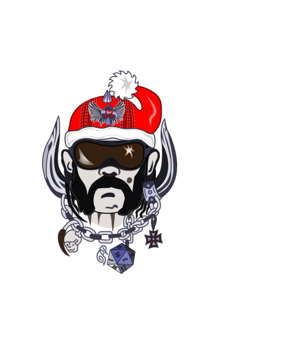 Lemmy Santa Head minta fehér pólón