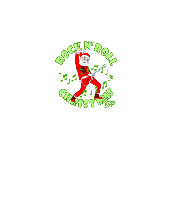 Rock Télapó minta fekete pólón