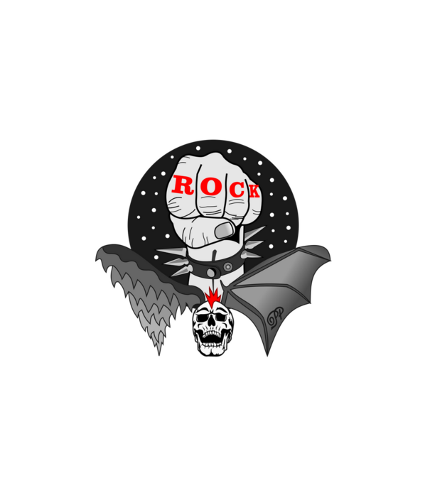 Mindhalálig rock and roll Ököl minta fehér pólón