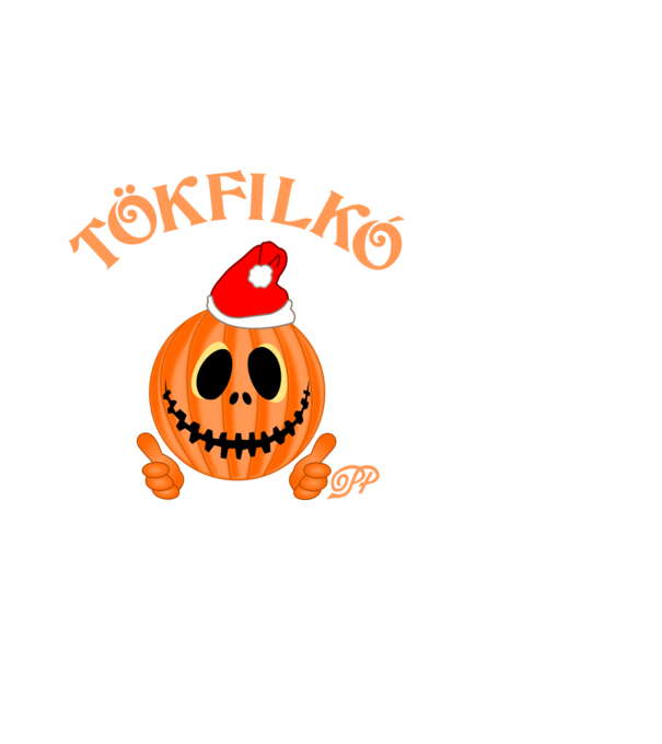Téli Tökfilkó minta fekete pólón