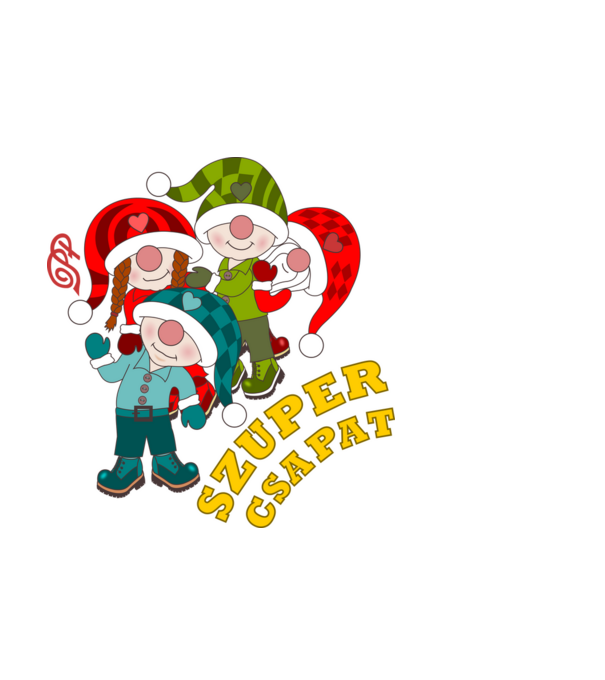 Szuper Manó Csapat minta fekete pólón