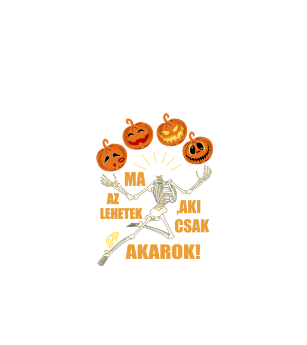 Halloweeni Csontváz minta fekete pólón