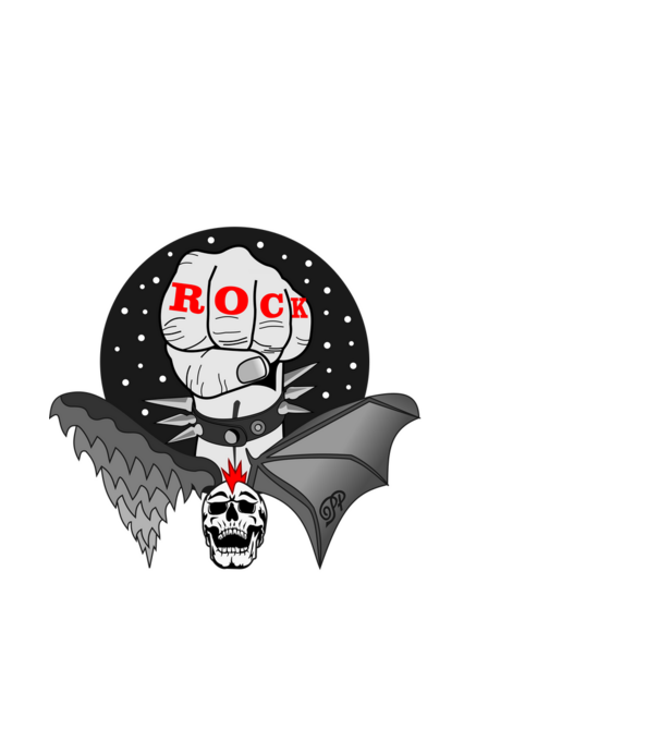 Mindhalálig rock and roll Ököl minta fehér pólón